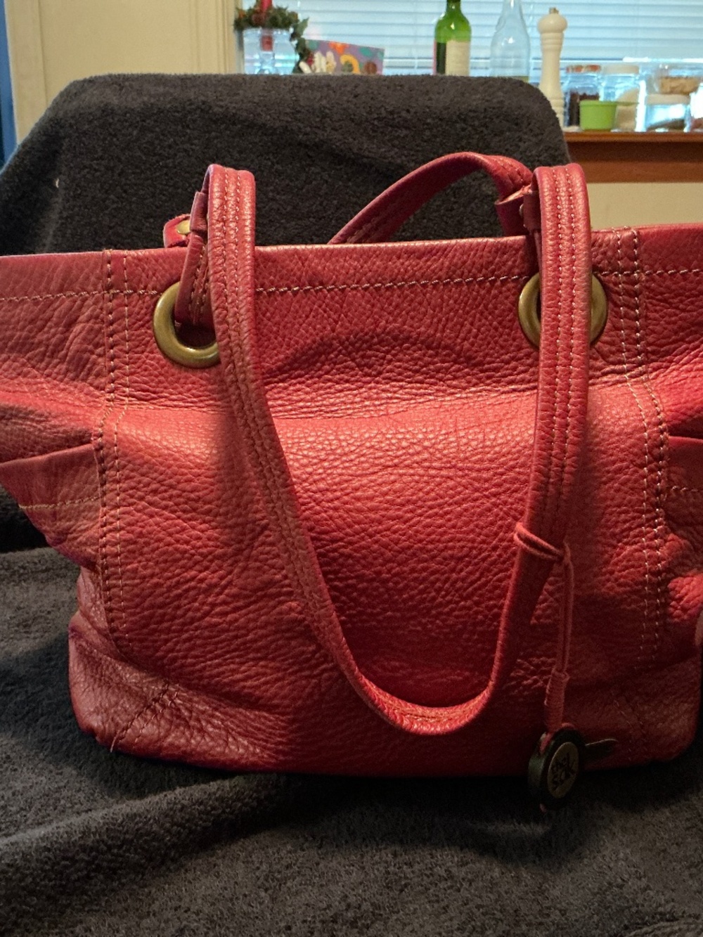 Red leather Le Sak Purse